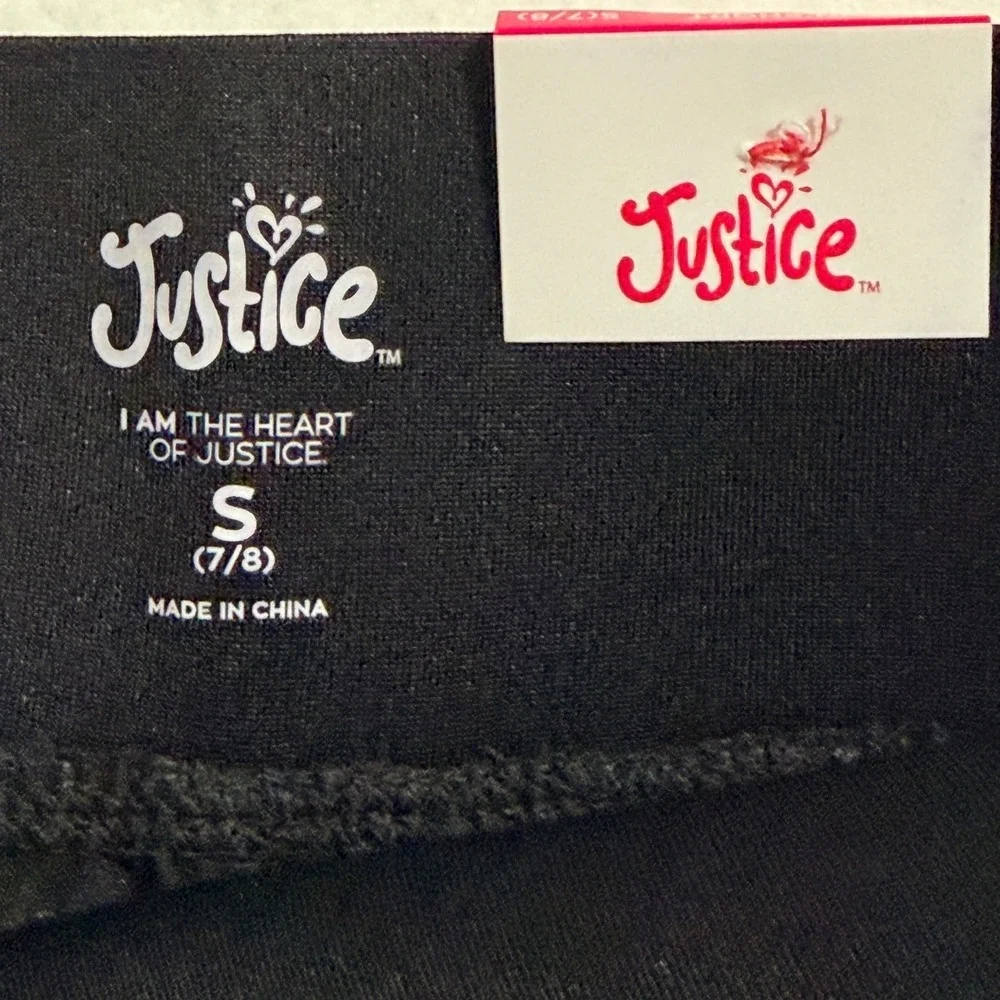 Justice Skort Girls Size S 7/8 Black Pleated Skirt Built-In‎ Shorts Tech Pocket